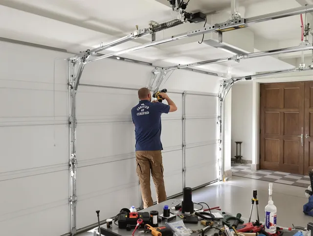 Rehoboth Garage Door Repair certified technician performing precision garage door repair in Rehoboth