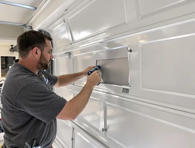 Garage door panel repair by Rehoboth Garage Door Repair in Rehoboth